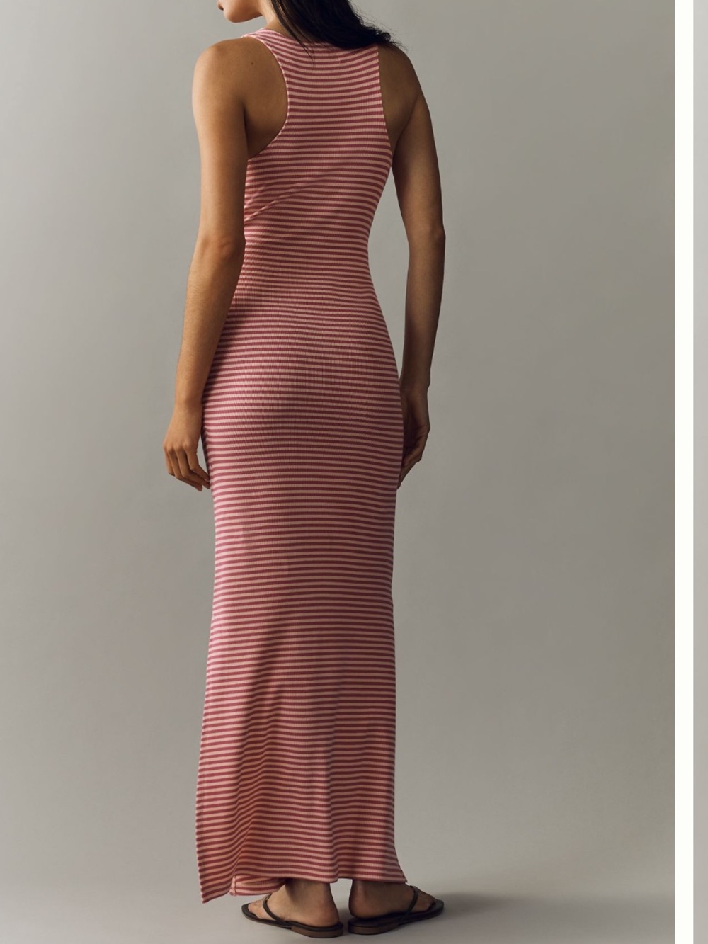 Daily Practice Drop Waist Midi Dress in Peach Melba & Raspberry - Picture 2 of 7